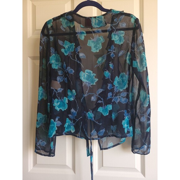 RARE Emanuel Ungaro Paris Gruppo GFT 100% Silk Chiffon Wrap Evening Jacket Sz 40 - Picture 4 of 14
